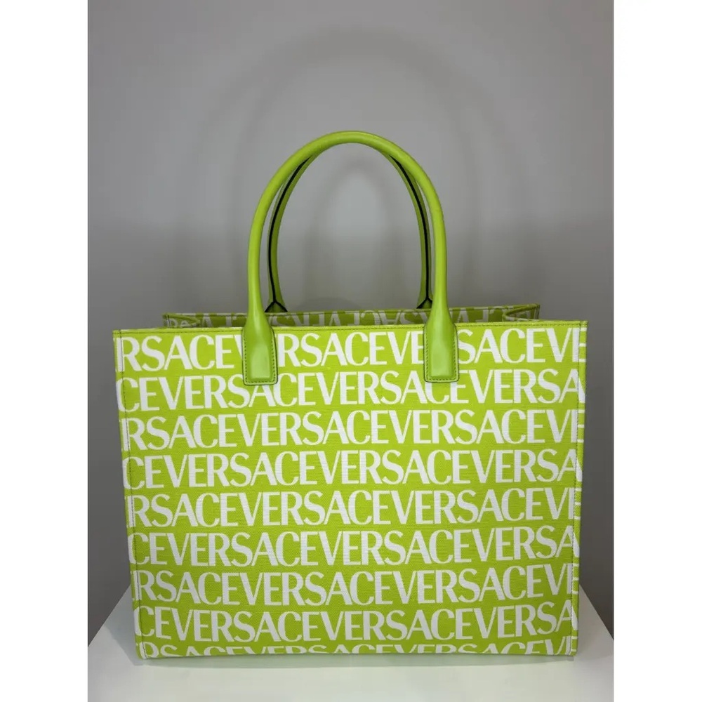 Versace La Medusa Repeat Logo Tote – Lime Green